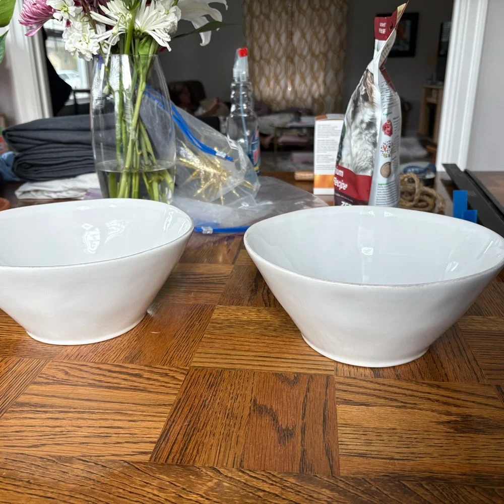 Crate&Barrel Classic White Bowls